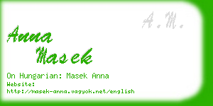 anna masek business card